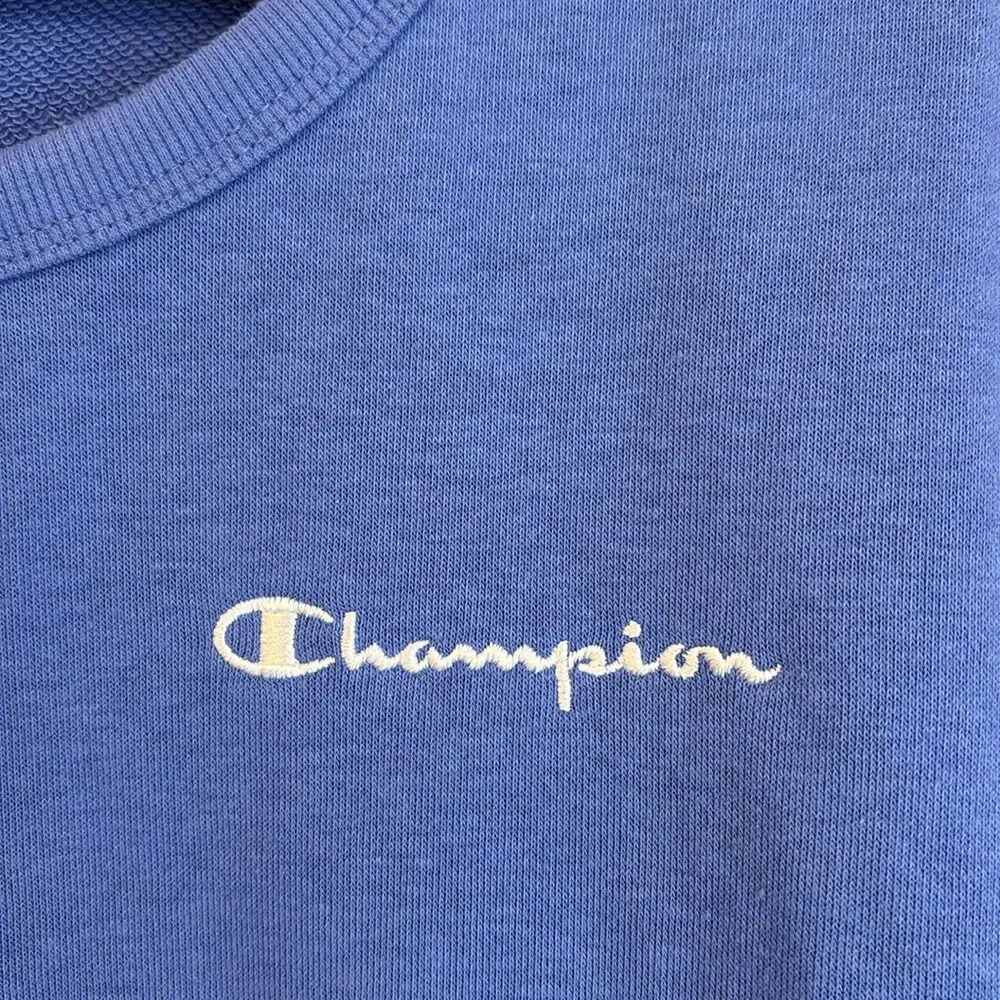 Champion Women cropped campus French terry crew neck knit sweatshirt LG NWT!